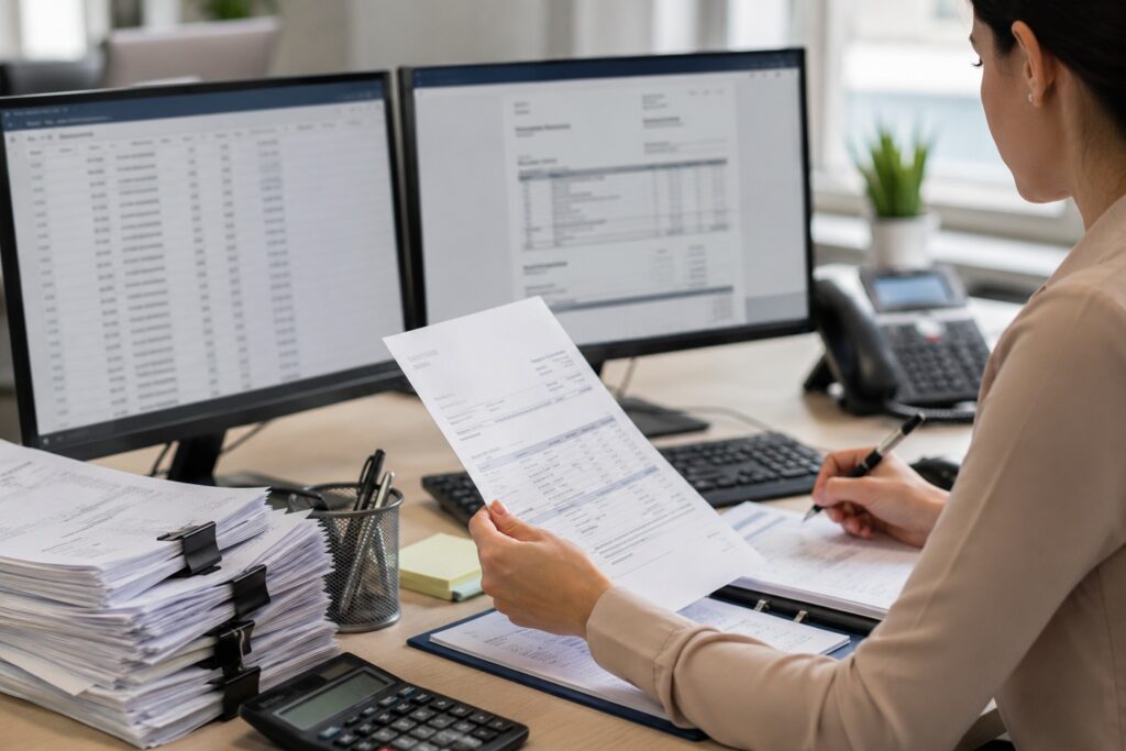Accounts payable team processing wireless invoices with an unchanged billing workflow